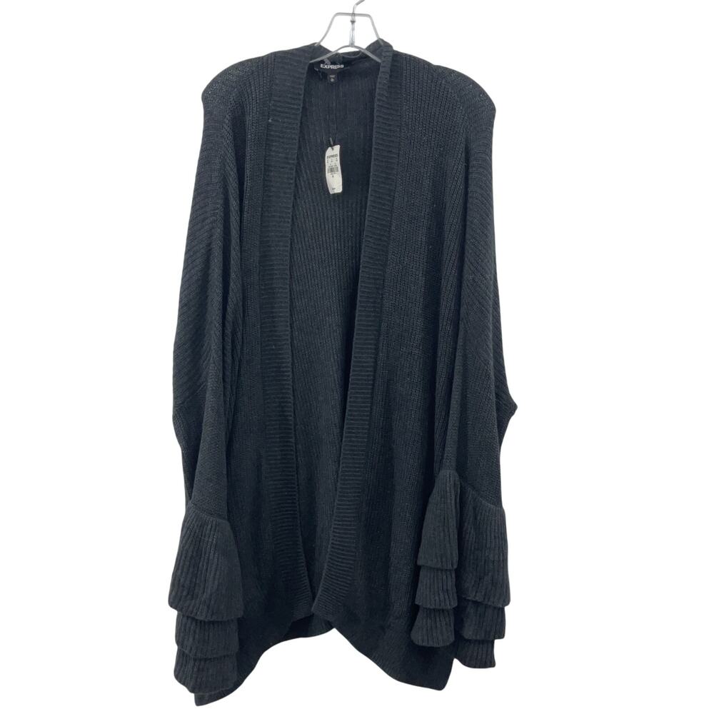 Express Black Ruffle Sleeve Sweater